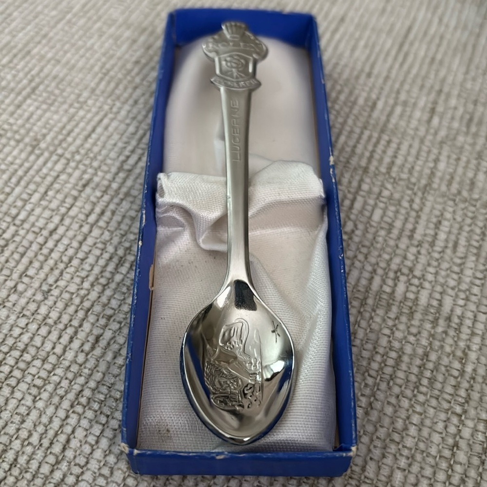 Rare VINTAGE Souvenir Spoon,4.25"CB 6.9M SILVER,ROLEX-LUCERNE,SWITZERLAND